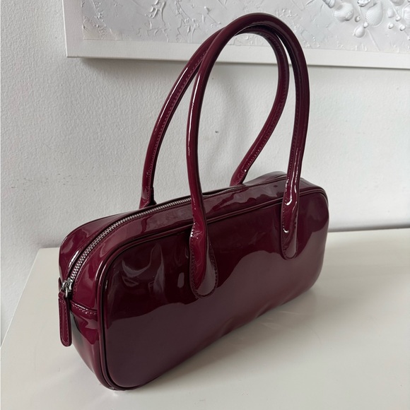 Urban Expressions Glossy Burgundy Handbag - Picture 2 of 3